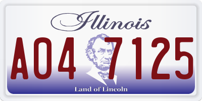 IL license plate A047125
