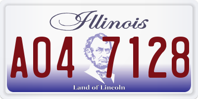 IL license plate A047128