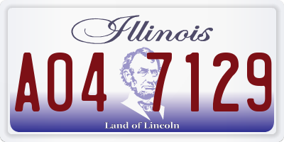 IL license plate A047129
