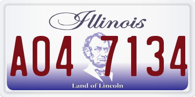 IL license plate A047134