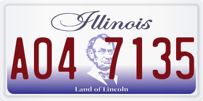 IL license plate A047135