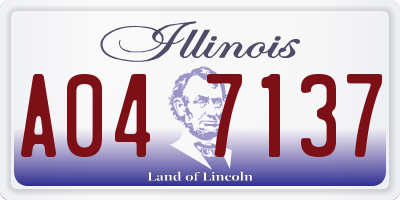 IL license plate A047137