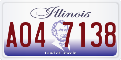 IL license plate A047138