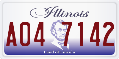 IL license plate A047142