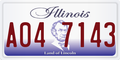 IL license plate A047143