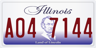 IL license plate A047144