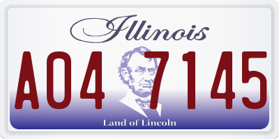 IL license plate A047145