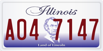 IL license plate A047147
