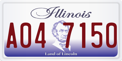 IL license plate A047150