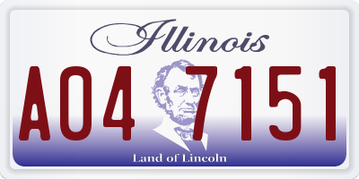 IL license plate A047151