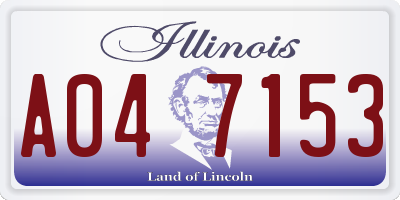 IL license plate A047153