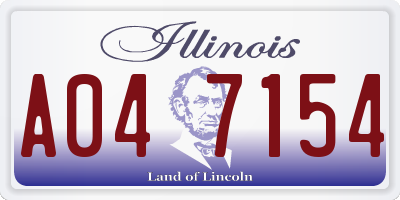 IL license plate A047154