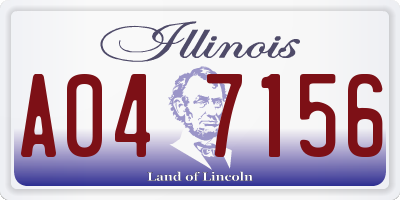 IL license plate A047156