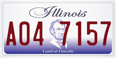 IL license plate A047157