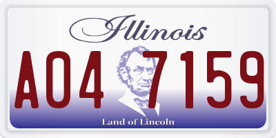 IL license plate A047159