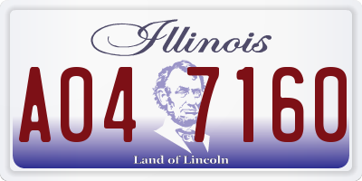 IL license plate A047160