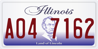 IL license plate A047162