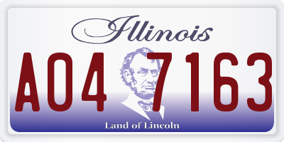 IL license plate A047163