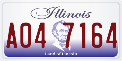IL license plate A047164