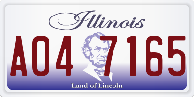 IL license plate A047165
