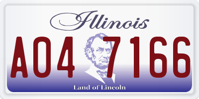 IL license plate A047166