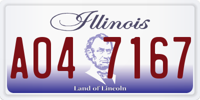 IL license plate A047167