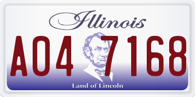 IL license plate A047168