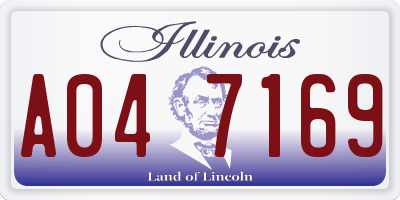 IL license plate A047169
