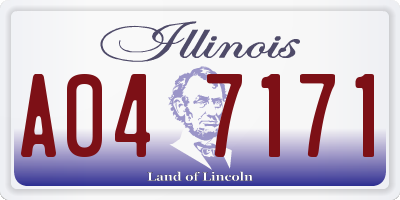 IL license plate A047171