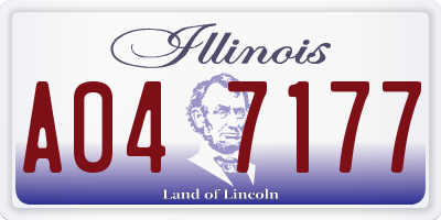 IL license plate A047177