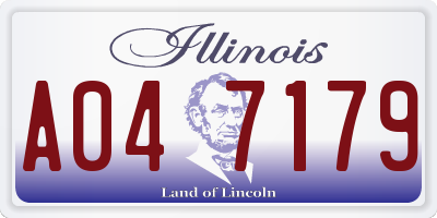 IL license plate A047179