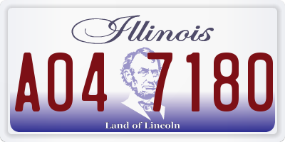 IL license plate A047180