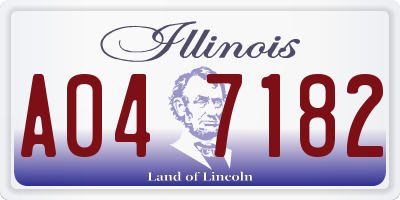 IL license plate A047182