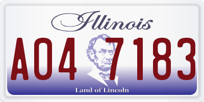 IL license plate A047183