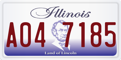 IL license plate A047185