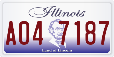 IL license plate A047187