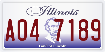 IL license plate A047189
