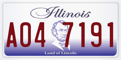 IL license plate A047191