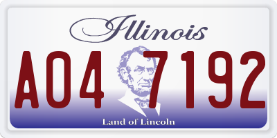 IL license plate A047192