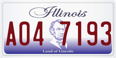 IL license plate A047193