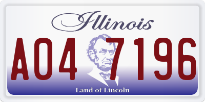 IL license plate A047196