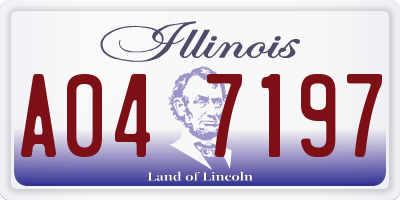 IL license plate A047197