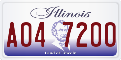 IL license plate A047200