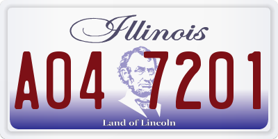 IL license plate A047201