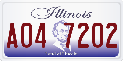 IL license plate A047202