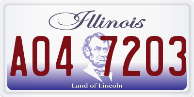 IL license plate A047203