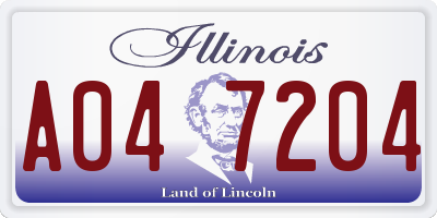 IL license plate A047204