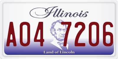 IL license plate A047206