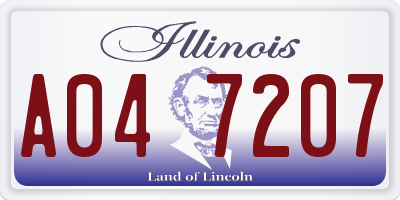 IL license plate A047207