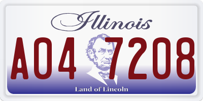 IL license plate A047208